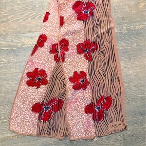 Lanvin silk scarf with a floral Print. Good Used Condition. See pictures